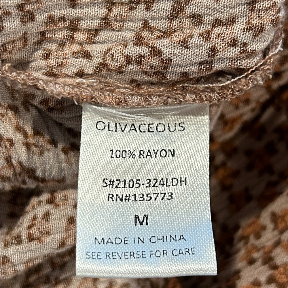 Olivaceous Brown Floral Button-Down Blouse Medium - Picture 8 of 8